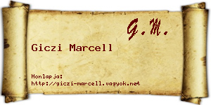 Giczi Marcell névjegykártya